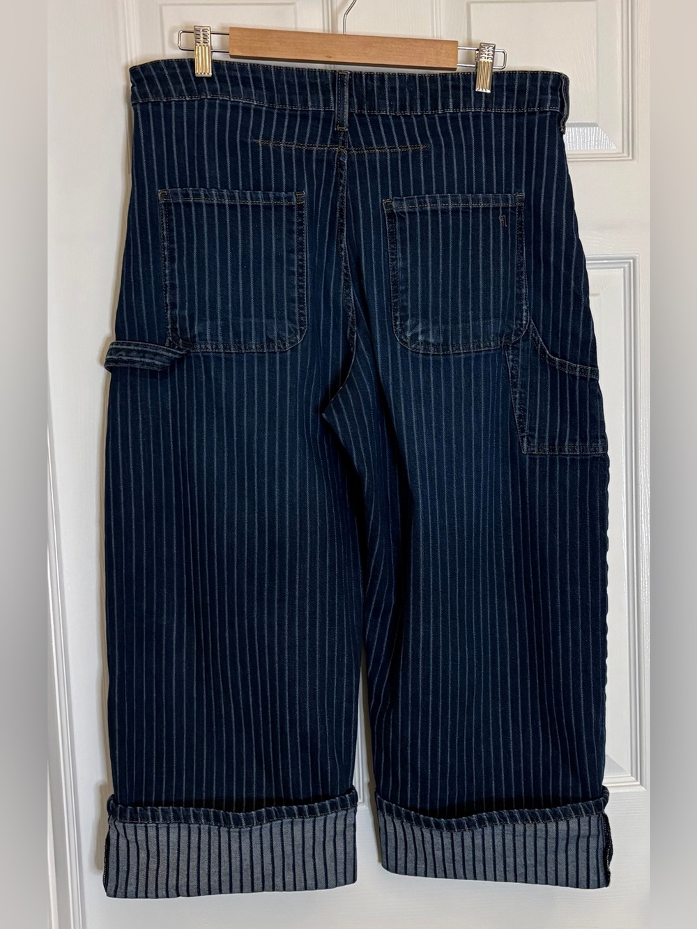 Kayden High Rise Railroad Stripe Carpenter Barrel Jeans by Pilcro Size 31P - Picture 3 of 7